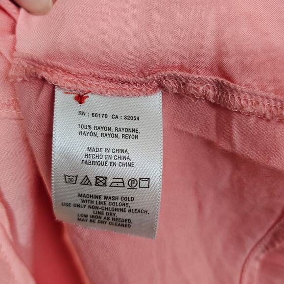 Anthropologie Maeve Coral Blouse Women's Size 2 Pocket Long Sleeve Boho NWOT - Picture 5 of 6